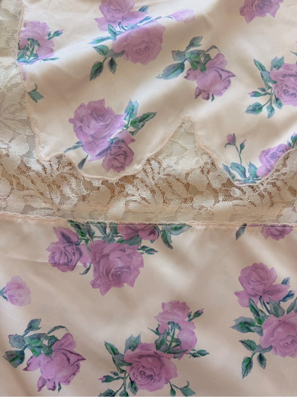 LoveShackFancy Cream Maxi Skirt with Lavender Rose Print - Picture 2 of 5